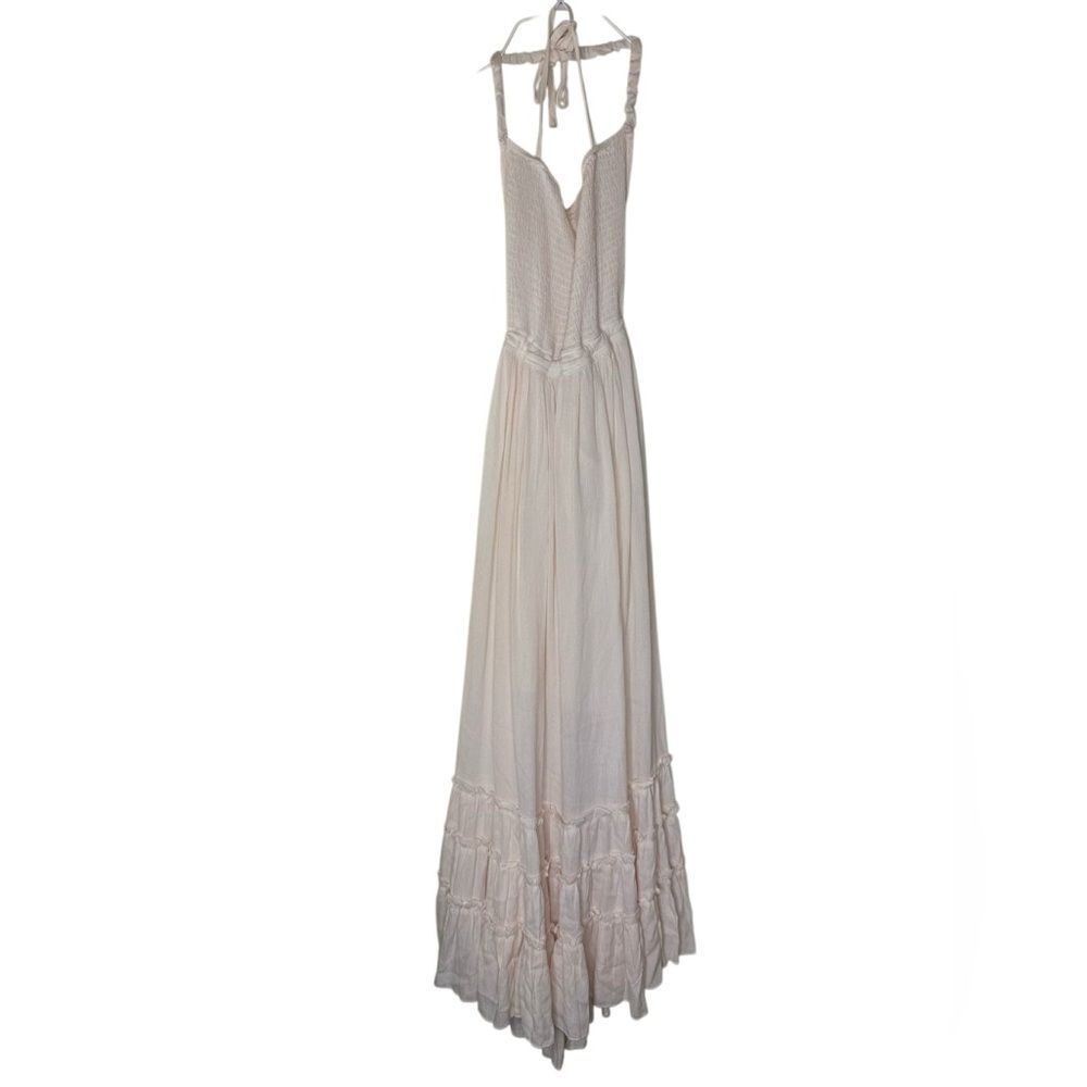 Vivimos Boho Cream backless Halter Maxi Dress Size Small - Picture 6 of 6